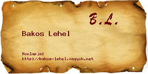 Bakos Lehel névjegykártya